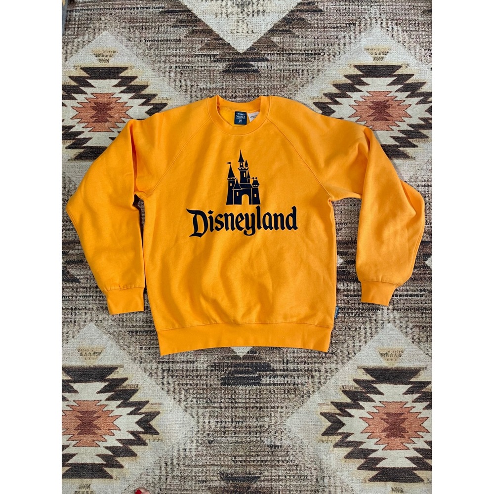 Disneyland Resort Vault Collection Orange Raglan Sweatshirt‎ Castle Logo Medium